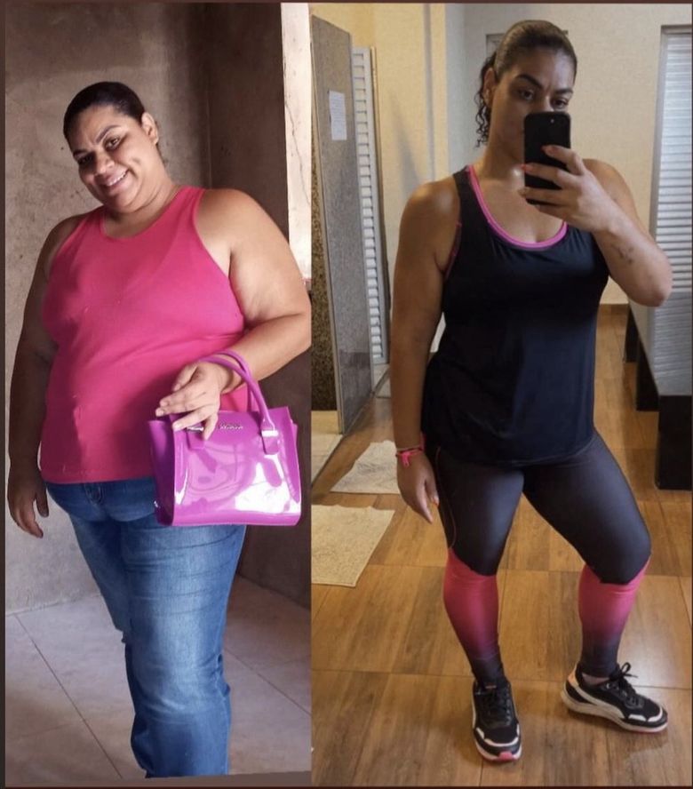 Antes e depois de aluna da Monnick