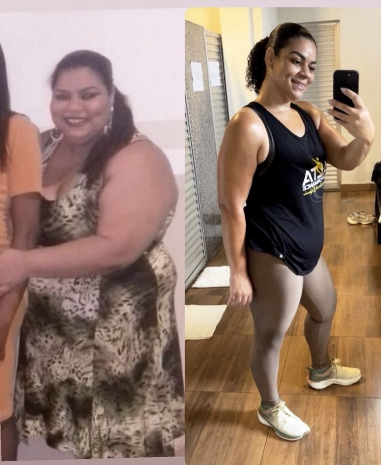 Antes e depois de aluna da Monnick