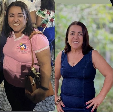 Antes e depois de aluna da Monnick